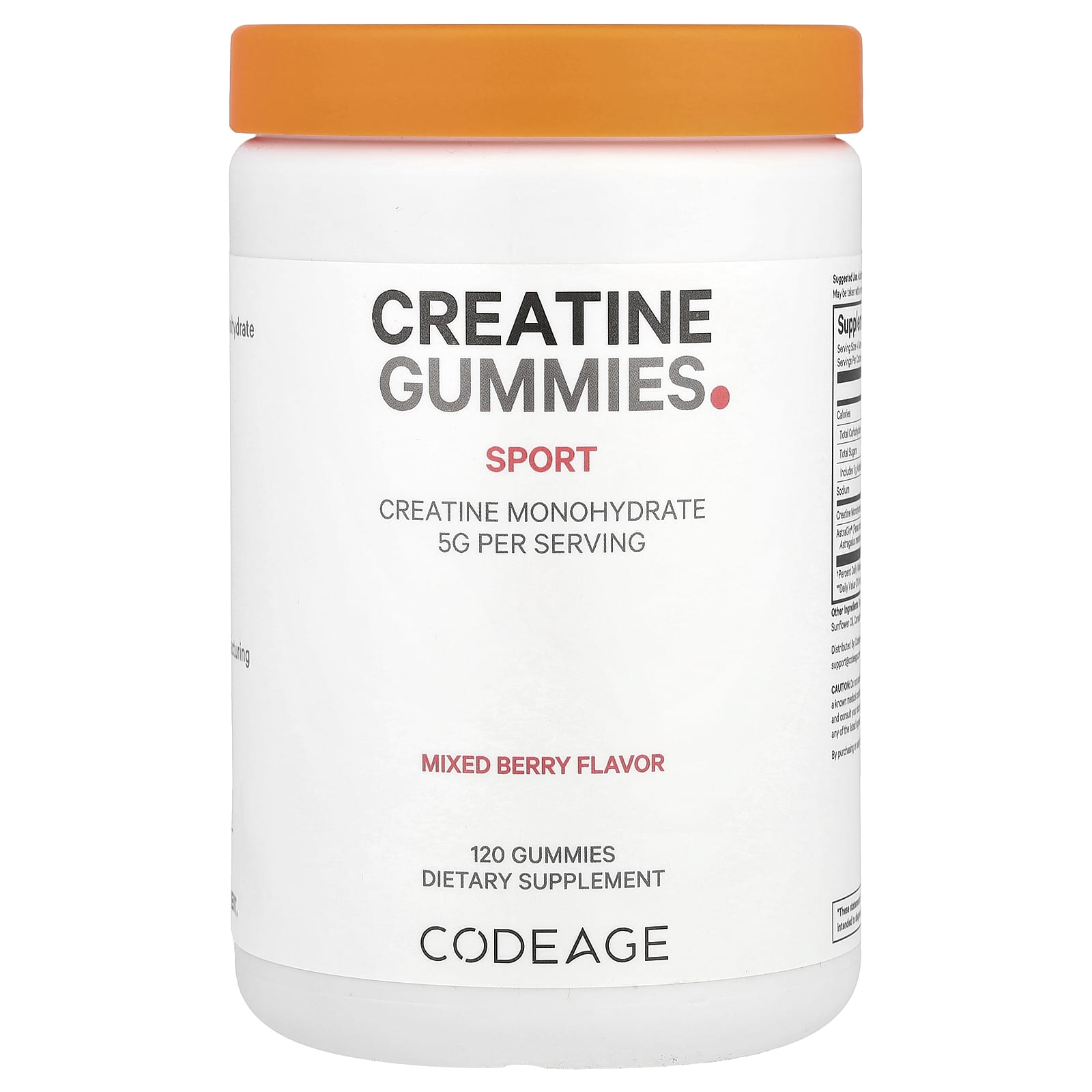 Codeage, Creatine Gummies, Mixed Berry, 120 Gummies UPC 850049609753 | HiLife Vitamins