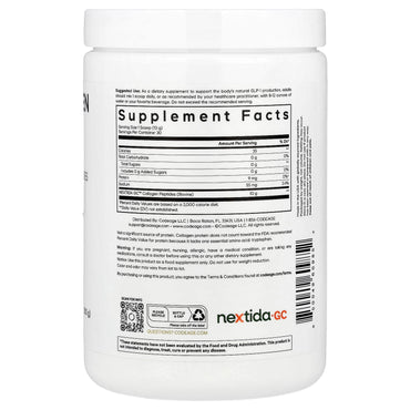 Codeage, GLP-1 Collagen Peptides Powder, Trim & Glow®, Unflavored, 10.58 oz (300 g) UPC 850049609852 | HiLife Vitamins