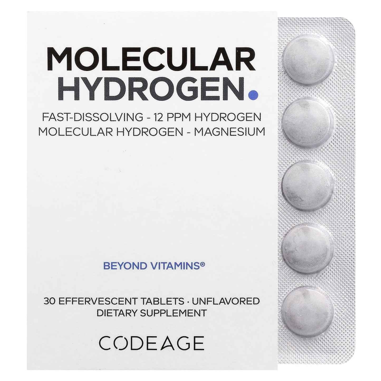 Codeage, Molecular Hydrogen, Unflavored,, 30 Effervescent Tablets UPC 850068815371 | Hilife Vitamins