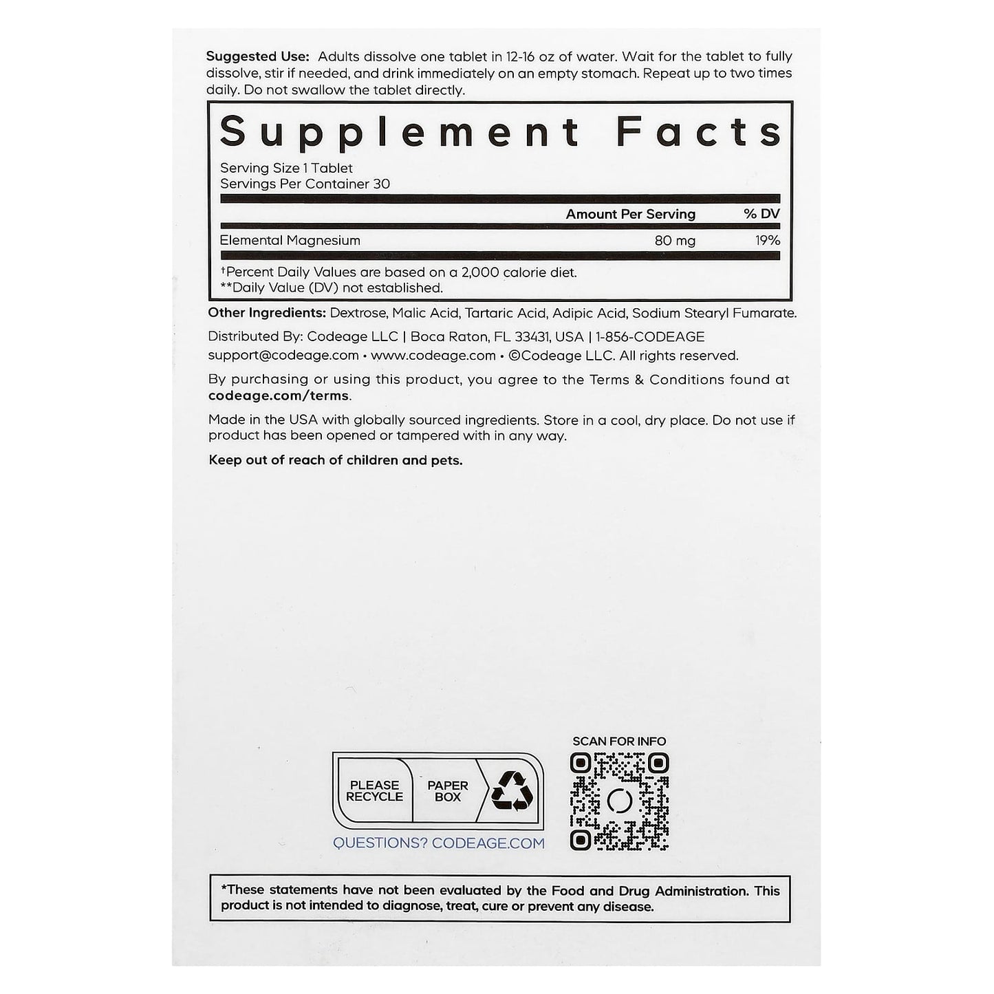 Codeage, Molecular Hydrogen, Unflavored,, 30 Effervescent Tablets UPC 850068815371 | Hilife Vitamins