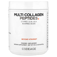 Codeage, Multi Collagen Peptides Powder, Unflavored, 20 oz (567 g) - 853919008021 | Hilife Vitamins