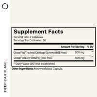 Codeage, Grass-Fed Beef Cartilage, 180 capsules UPC 853919008144 | Hilife Vitamins