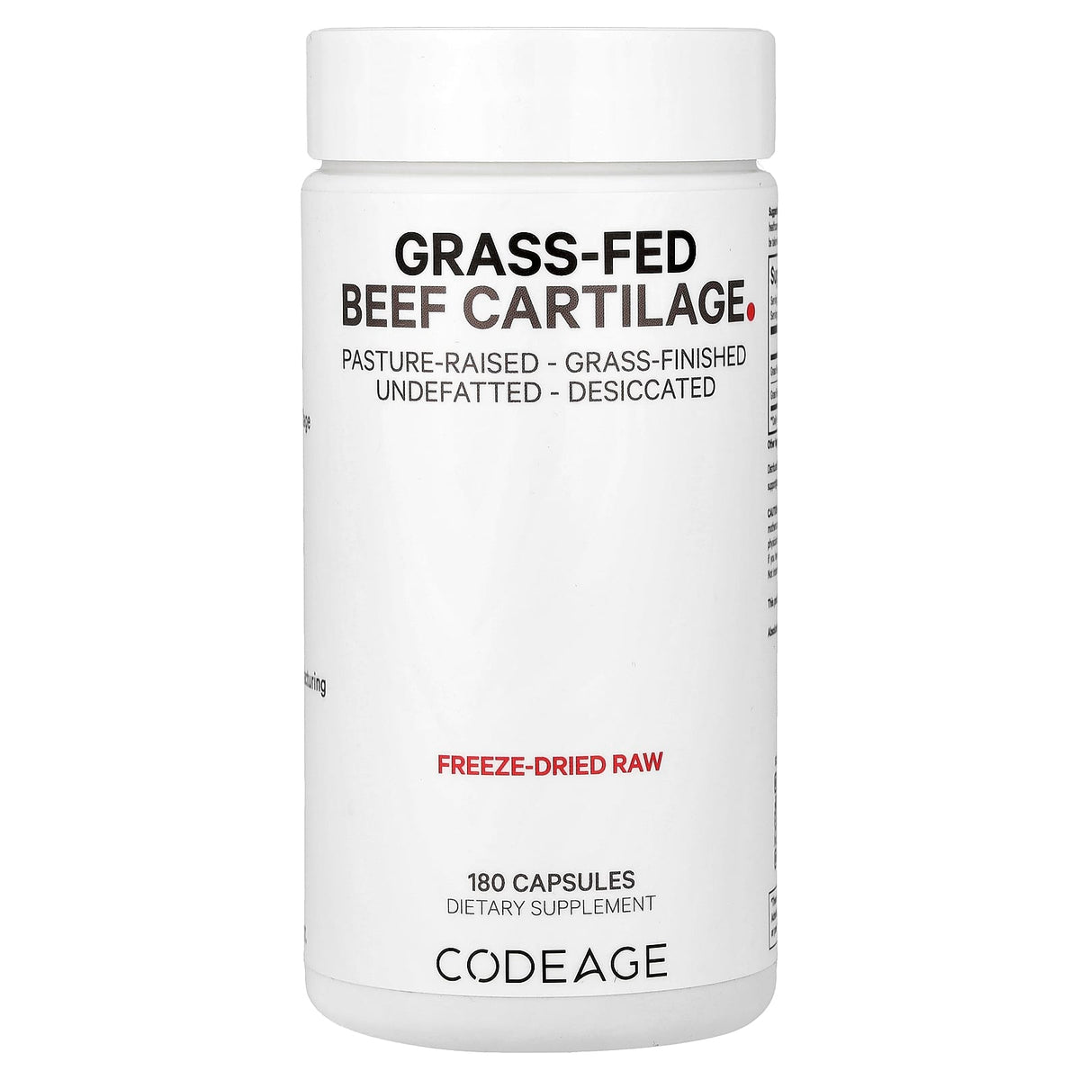 Codeage, Grass-Fed Beef Cartilage, 180 capsules UPC 853919008144 | Hilife Vitamins