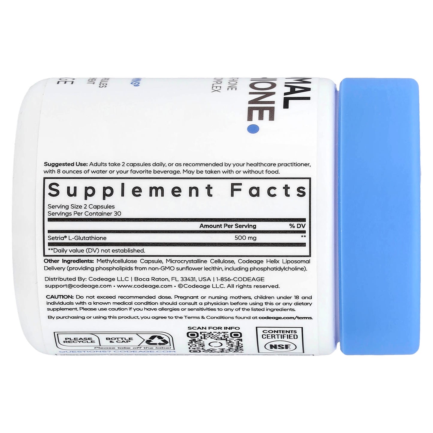 Codeage, Liposomal Glutathione, 60 capsules UPC 853919008229 | HiLife Vitamins