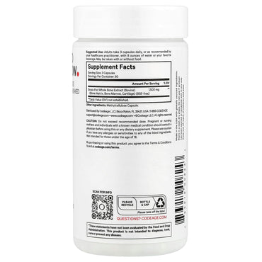 Codeage, Grass-Fed Bone Marrow, 180 Vegetable Capsules UPC 853919008243 | Hilife Vitamins
