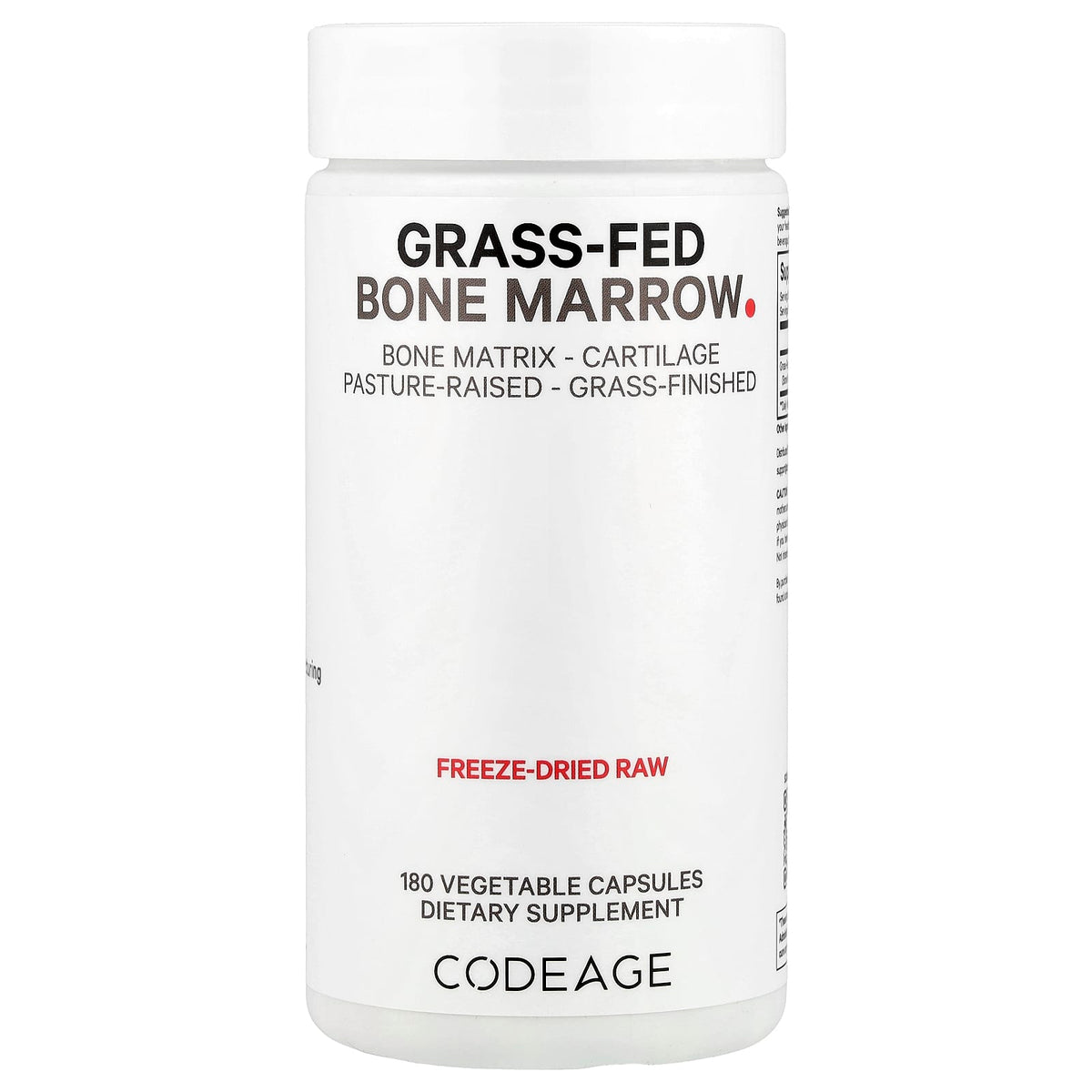 Codeage, Grass-Fed Bone Marrow, 180 Vegetable Capsules UPC 853919008243 | Hilife Vitamins