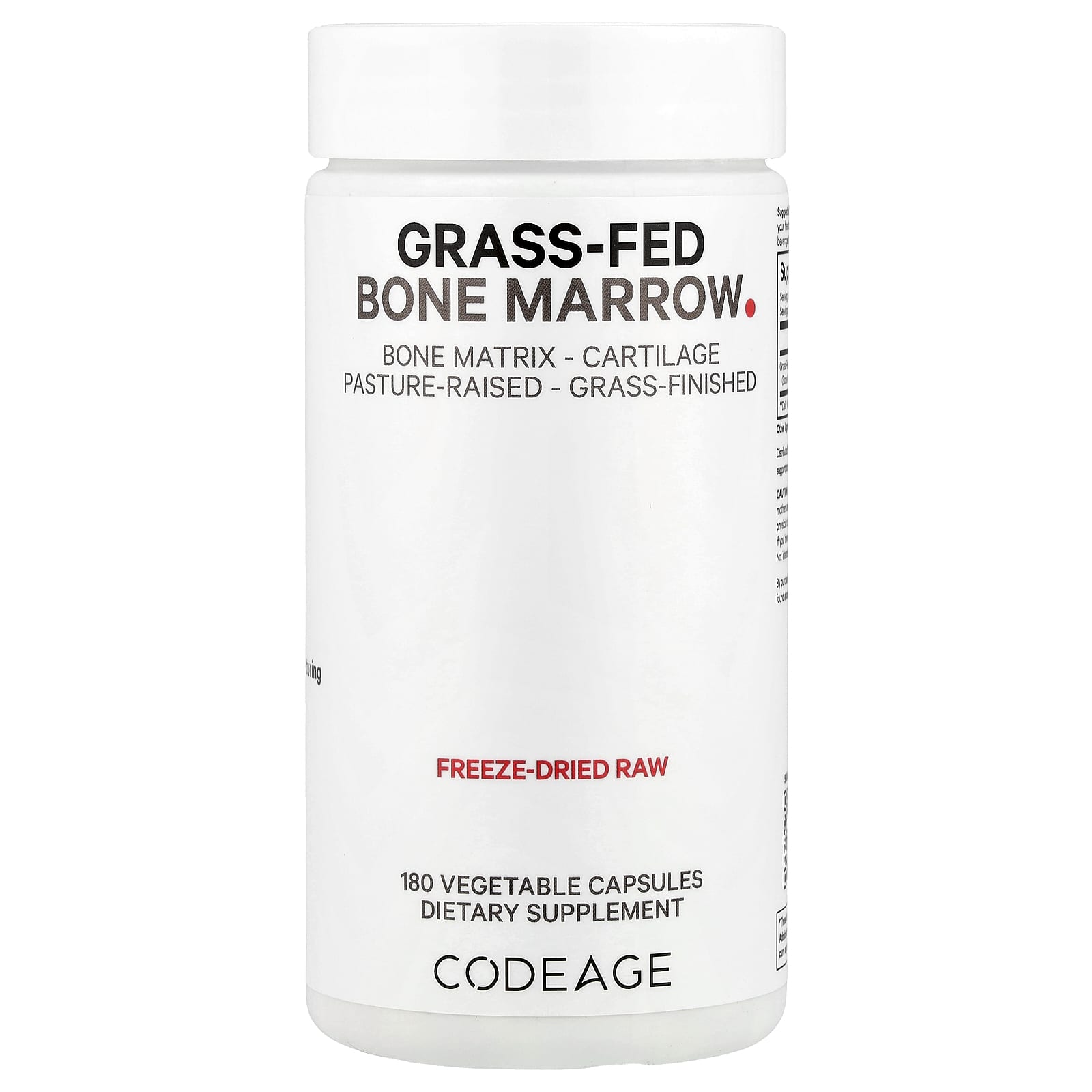 Codeage, Grass-Fed Bone Marrow, 180 Vegetable Capsules UPC 853919008243 | Hilife Vitamins