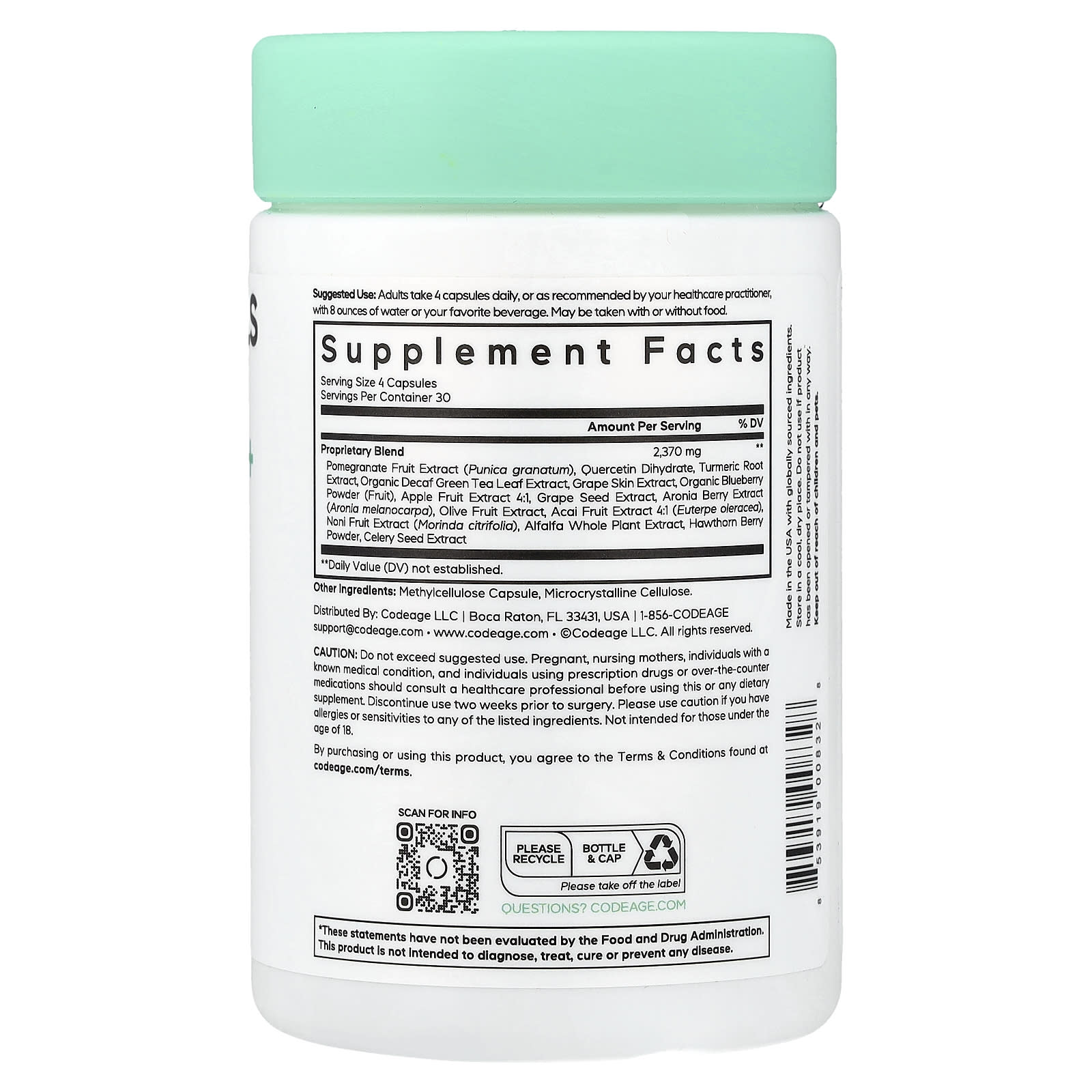 Codeage, Polyphenols, 120 capsules UPC 853919008328 | Hilife Vitamins