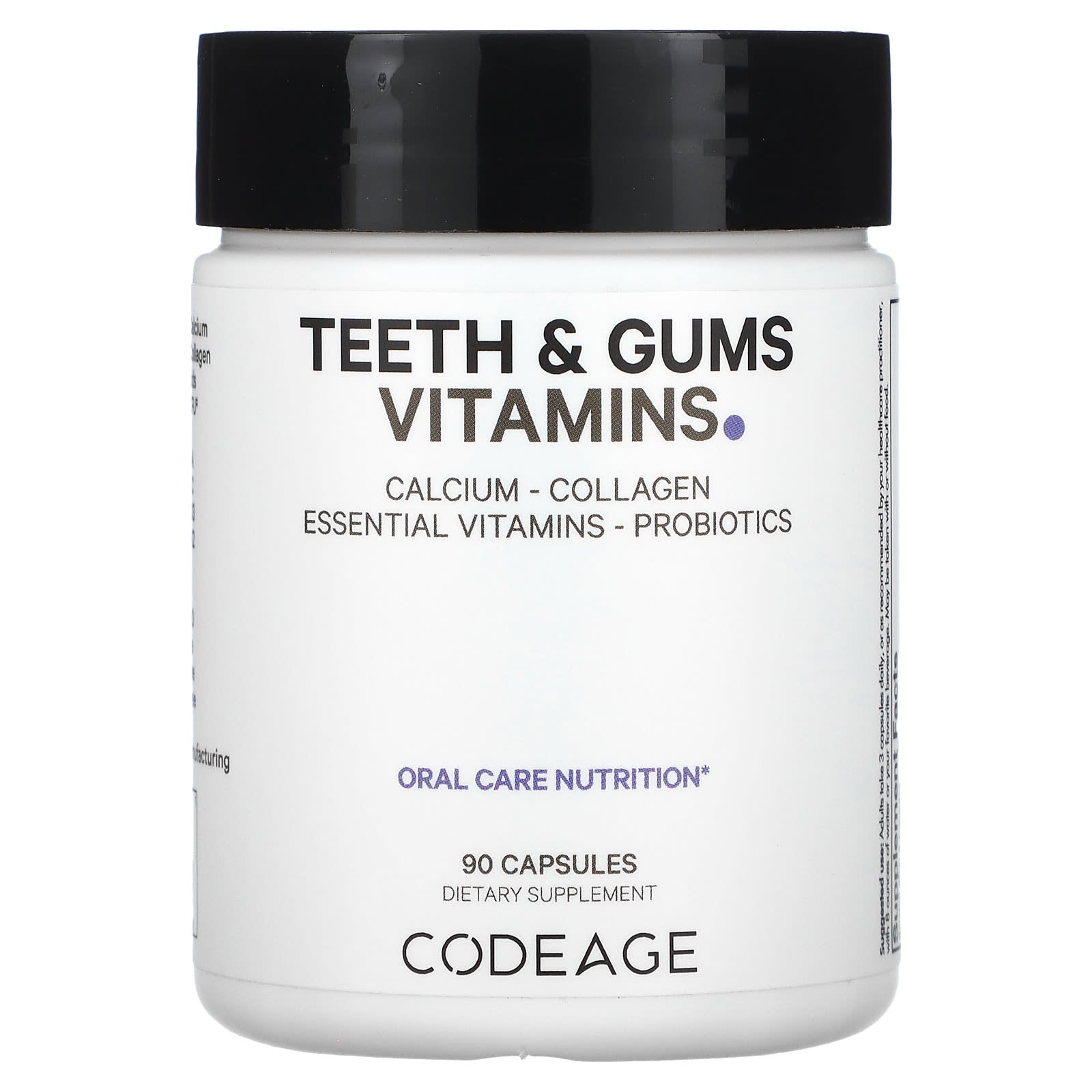 Codeage, Teeth & Gums Vitamins, Oral Care Nutrition, 90 capsules UPC 853919008489 | HiLife Vitamins