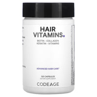 Codeage, Hair Vitamins, 120 capsules UPC 853919008496 | HiLife Vitamins