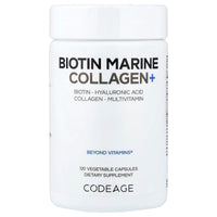 Codeage, Biotin Marine Collagen+, 120 capsules UPC 853919008571 | Hilife Vitamins