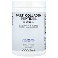 Codeage, Multi Collagen Peptides Powder, Platinum, Unflavored, 11.5 oz (326 g) UPC 853919008588 | HiLife Vitamins