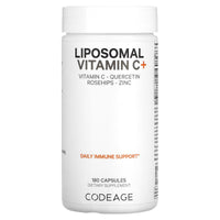 Codeage, Liposomal Vitamin C+, Vitamin C, Quercetin, Rosehips, Zinc, 180 Vegetable Capsules UPC 853919008649 | HiLife Vitamins