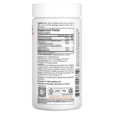 Codeage, Liposomal Vitamin C+, Vitamin C, Quercetin, Rosehips, Zinc, 180 Vegetable Capsules UPC 853919008649 | HiLife Vitamins