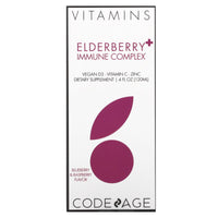 Codeage, Elderberry Vitamins Pro, 4 fl oz (120 ml) UPC 853919008670 | HiLife Vitamins