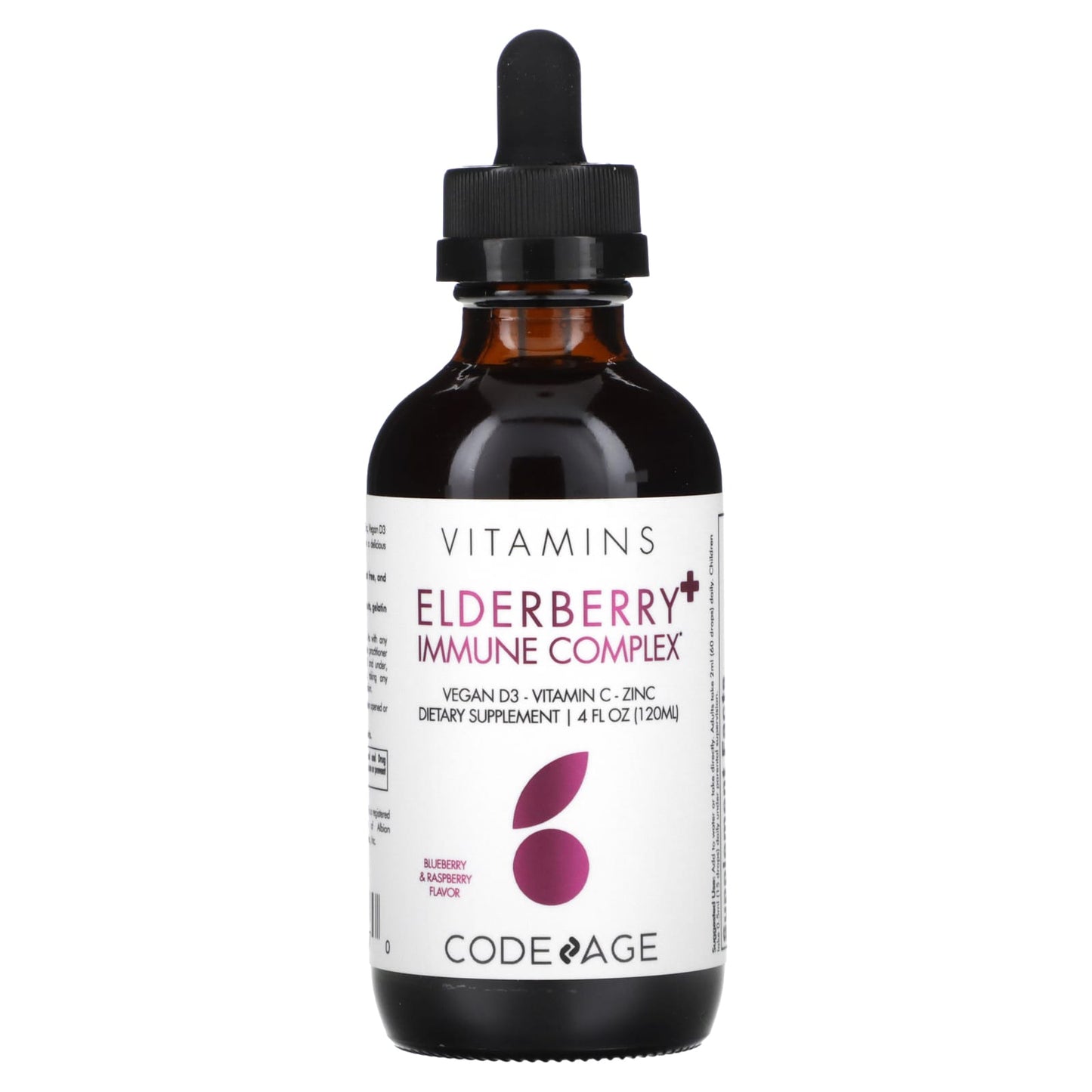 Codeage, Elderberry Vitamins Pro, 4 fl oz (120 ml) UPC 853919008670 | HiLife Vitamins