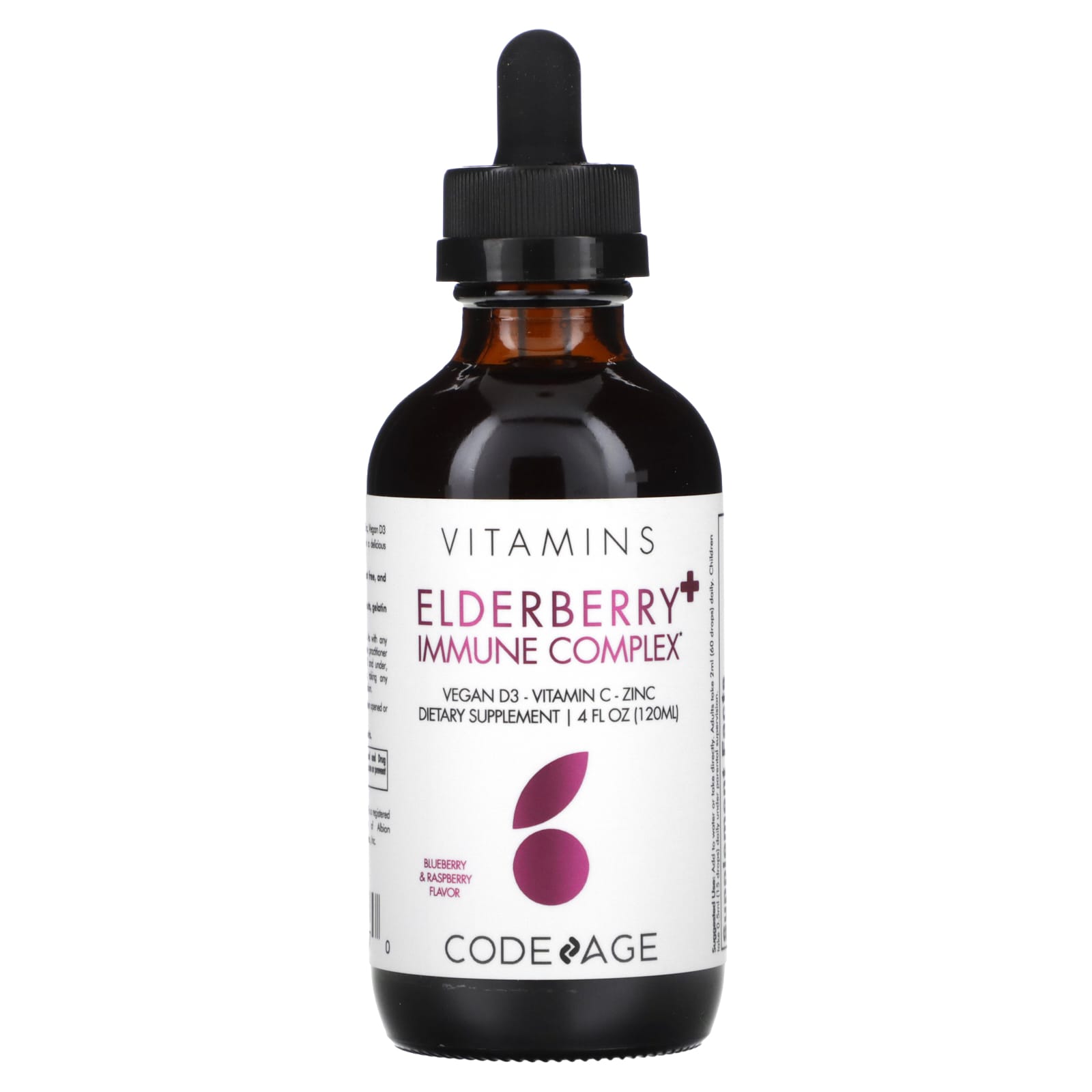 Codeage, Elderberry Vitamins Pro, 4 fl oz (120 ml) UPC 853919008670 | HiLife Vitamins