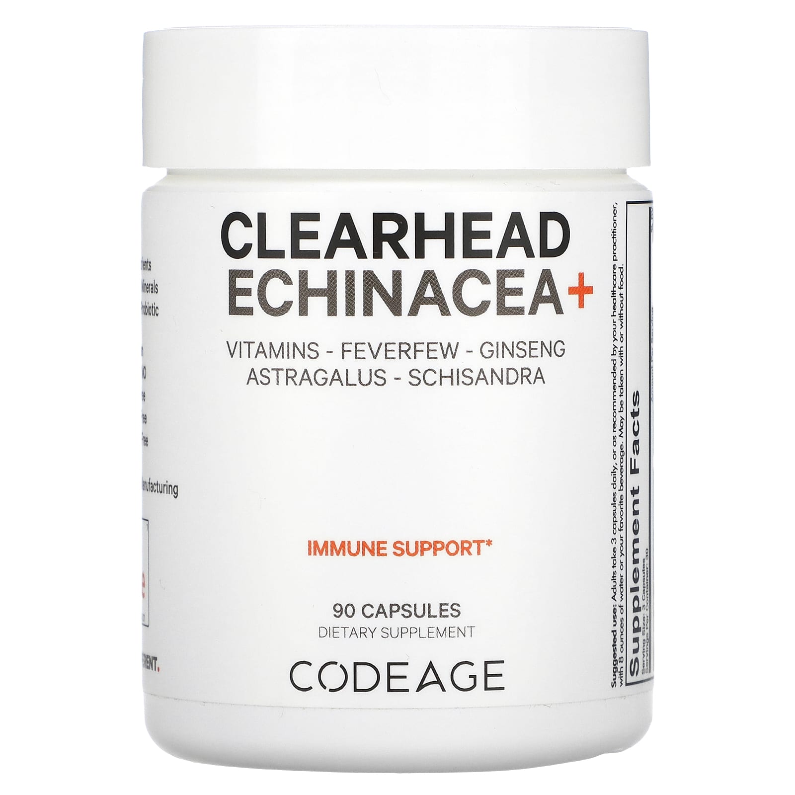 Codeage, Clearhead Echinacea+, 90 capsules UPC 853919008717 | HiLife Vitamins