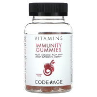 Codeage, Vitamins, Immunity Gummies, Vegan, Non-GMO, Pectin Based, Raspberry, 60 Gummies UPC 853919008823 | HiLife Vitamins