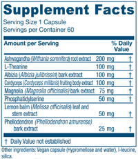 Cortisol Relief 60 Capsules Supplement Facts
