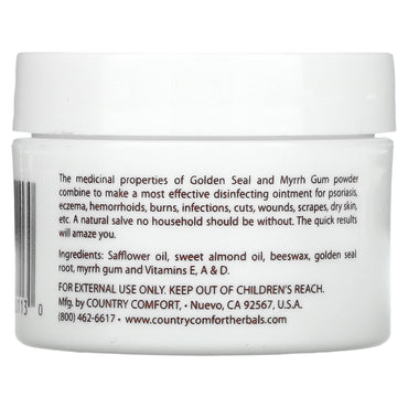 Country Comfort Herbals, GOLDENSEAL MYRRH HERBAL SAVVY, 1 Oz UPC 029992001130 | HiLife Vitamins