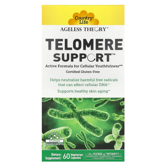 Country Life, Telomere Support, 60 Vegetarian Capsules - 015749053002 | Hilife Vitamins