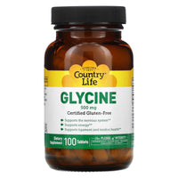 Country Life, GLYCINE 500 mg W/B-6, 100 Tablets UPC 015794012306 | Hilife Vitamins