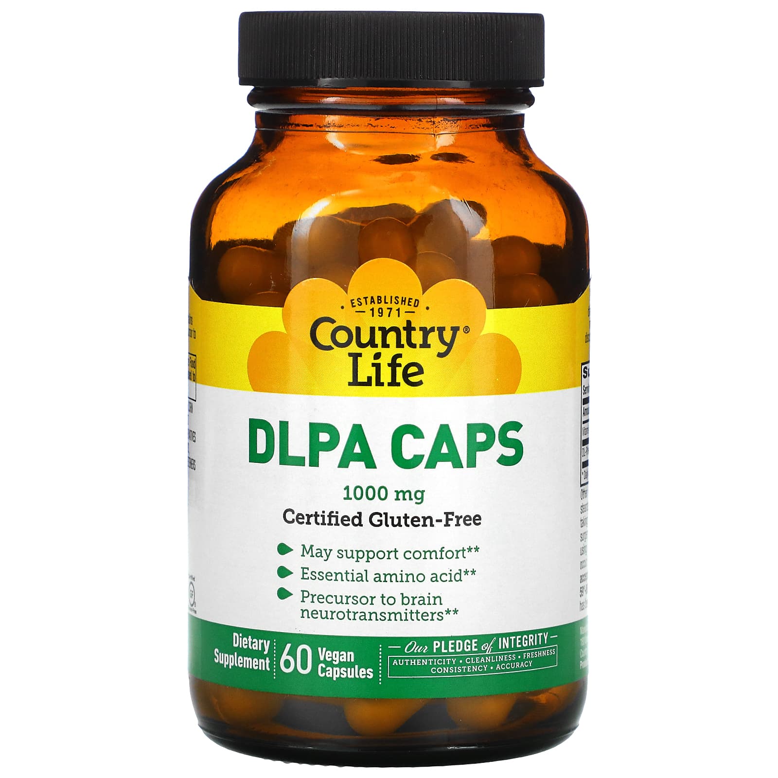 Country Life, Dl-Phenylalanine 1000 Mg Caps W/B-6, 60 Capsules UPC 015794013686 | Hilife Vitamins