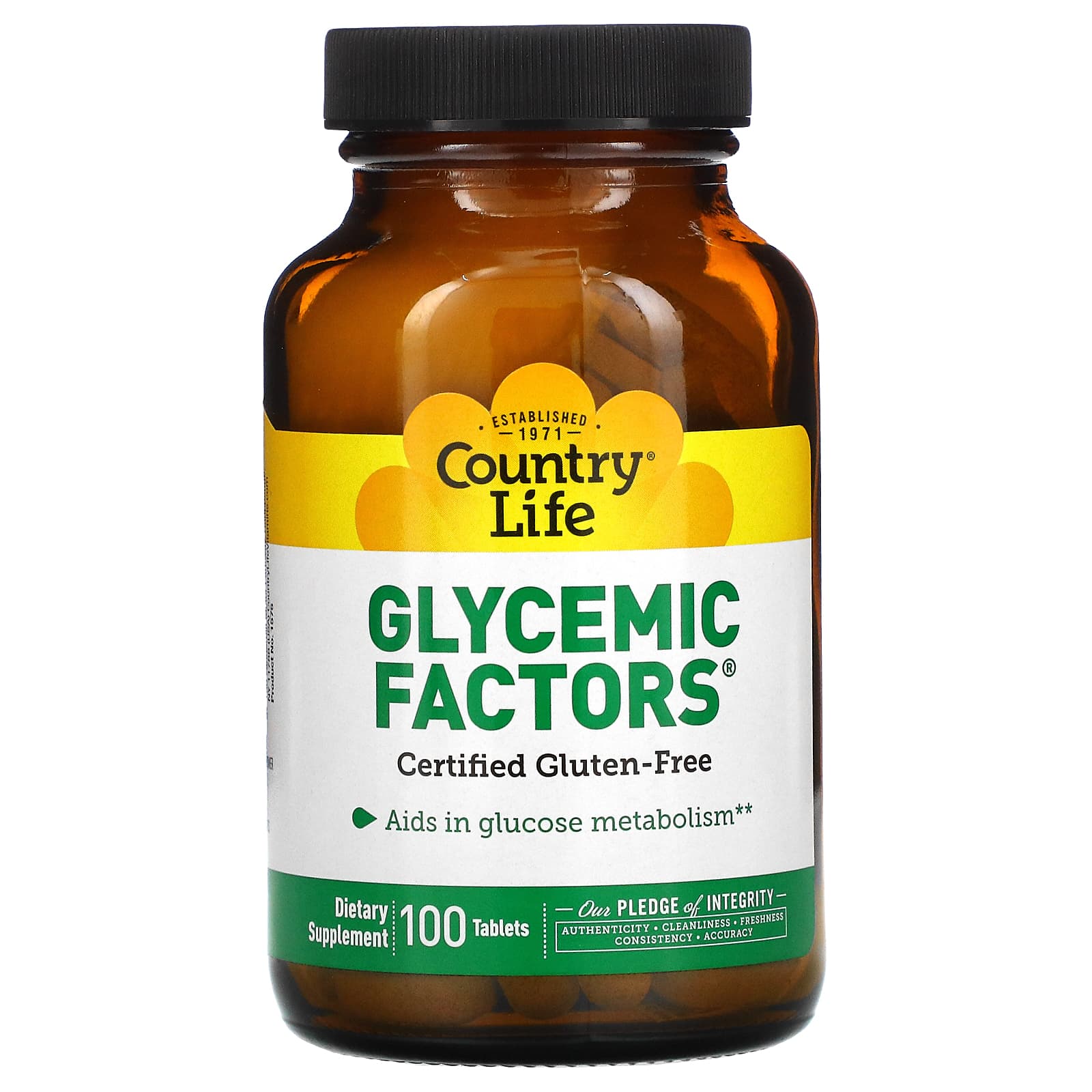 Country Life, GLYCEMIC FACTORS FORMULA II-NEW IMPROVED, 100 Tablets UPC 015794015758 | Hilife Vitamins