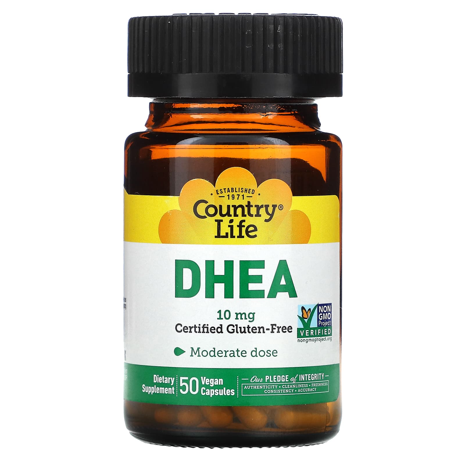 Country Life, Dhea, 10 Mg, 50 Vegetarian Capsules UPC 015794016656 | Hilife Vitamins