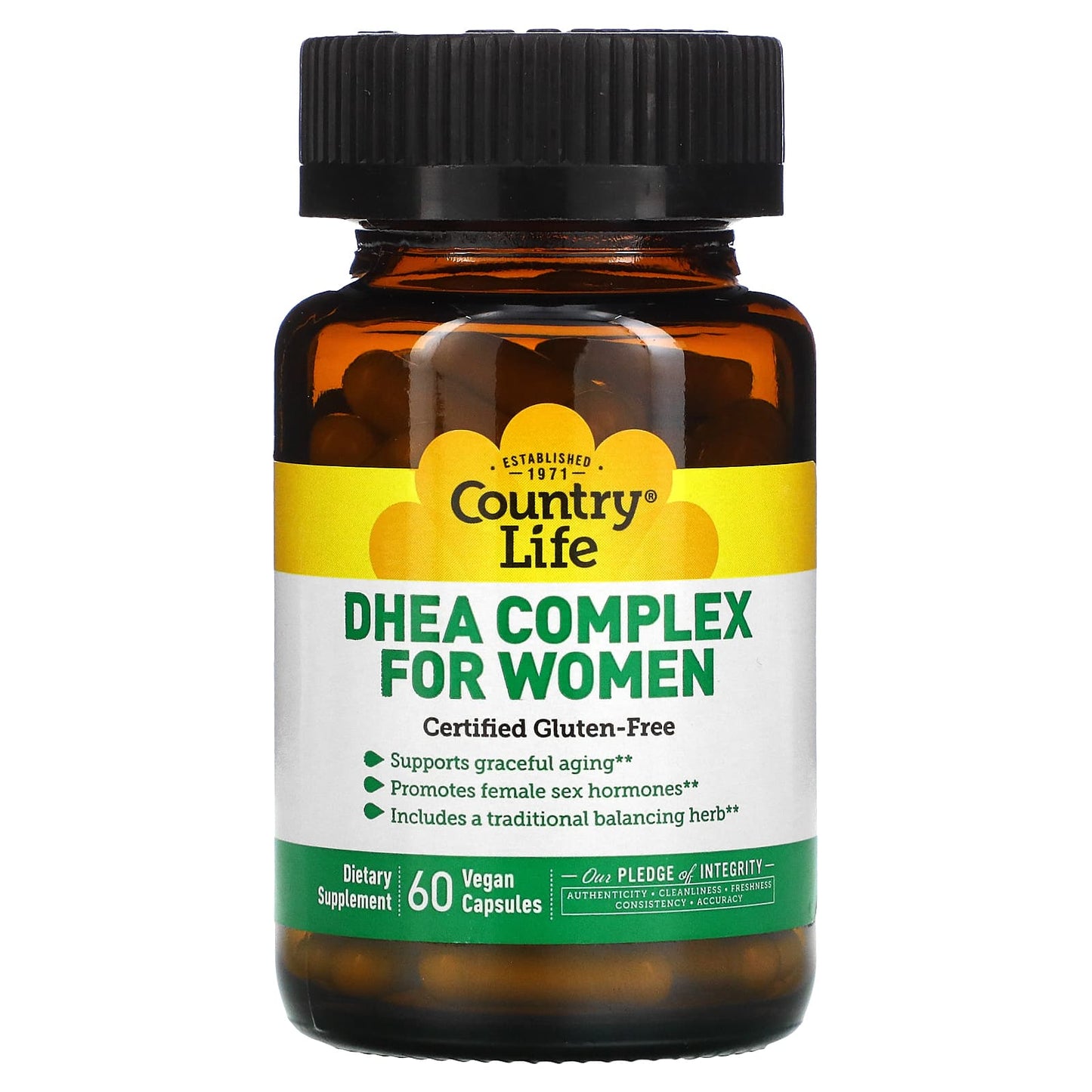 Country Life, DHEA, Complex For Women, 60 Capsules UPC 015794016748 | Hilife Vitamins