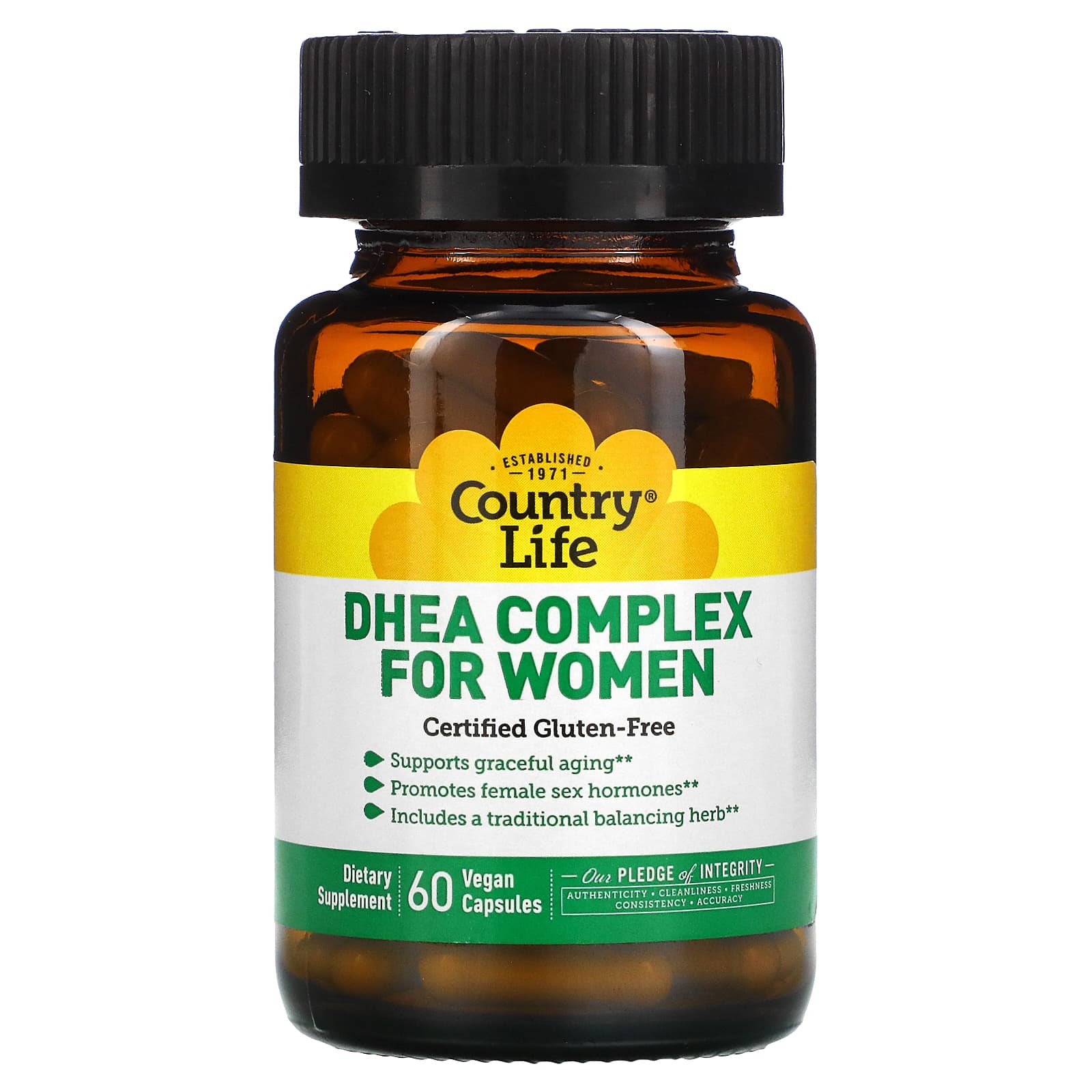 Country Life, DHEA, Complex For Women, 60 Capsules UPC 015794016748 | Hilife Vitamins