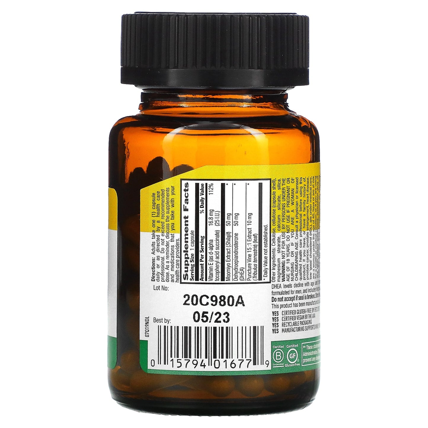 Country Life, DHEA Complex for Men, 60 Vegan Capsules UPC 015794016779 | Hilife Vitamins