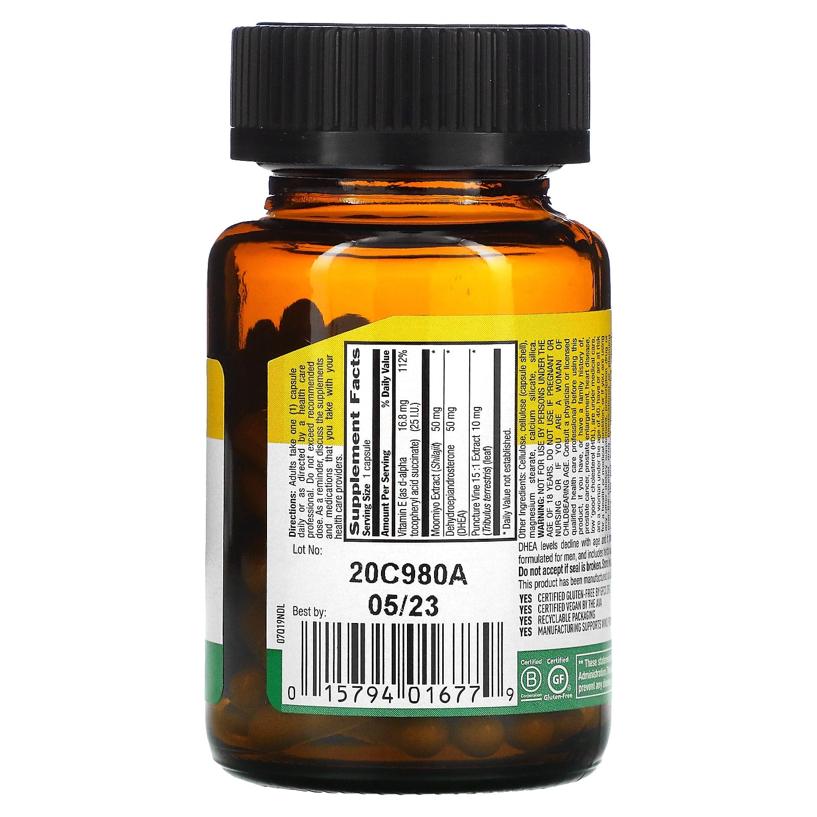 Country Life, DHEA Complex for Men, 60 Vegan Capsules UPC 015794016779 | Hilife Vitamins