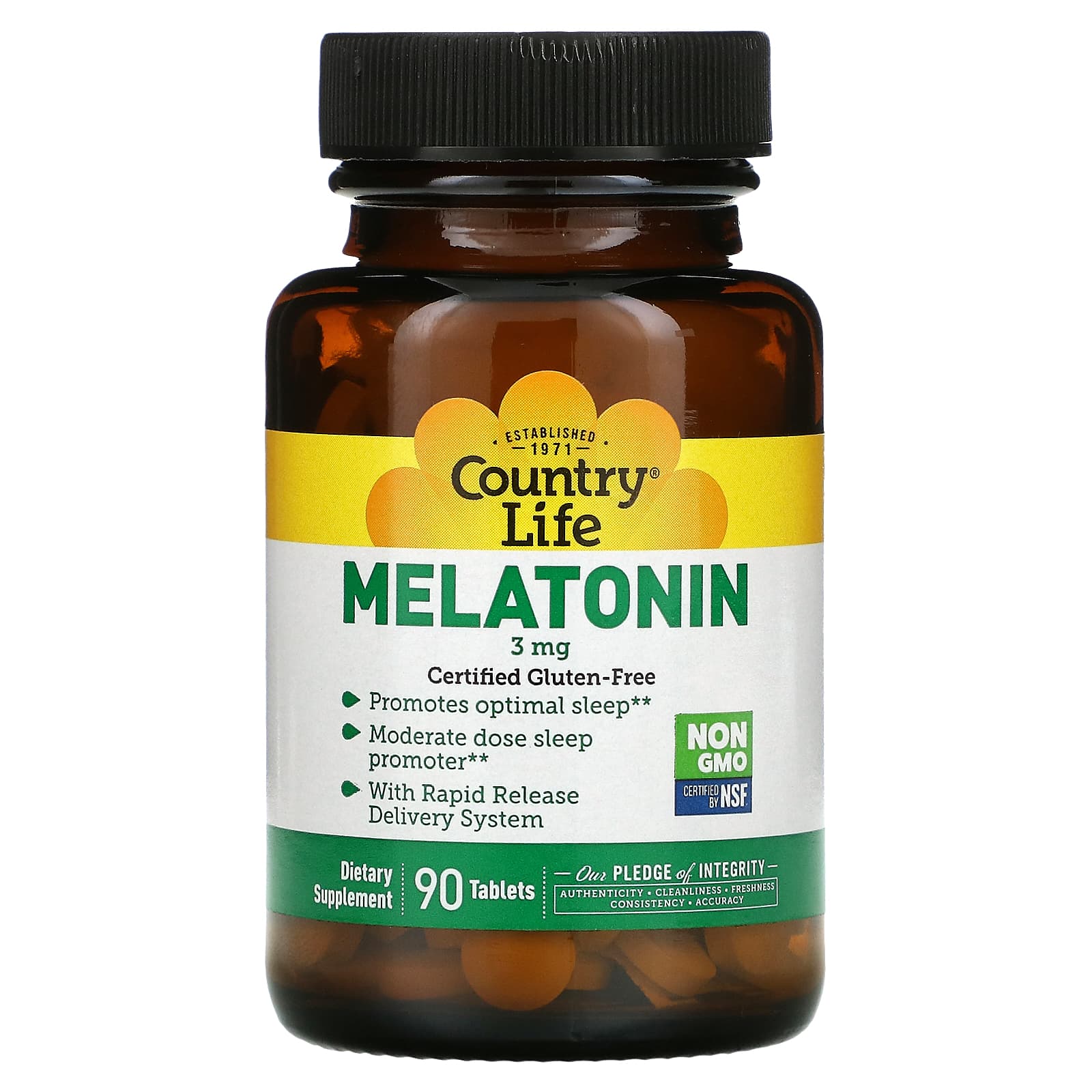 Country Life, Melatonin Rapid Release 3 Mg, 90 Tablets UPC 015794016892 | Hilife Vitamins
