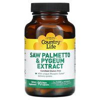 Country Life, Saw Palmetto & Pygeum Extract, 90 Vegetarian Capsules UPC 015794019008 | Hilife Vitamins