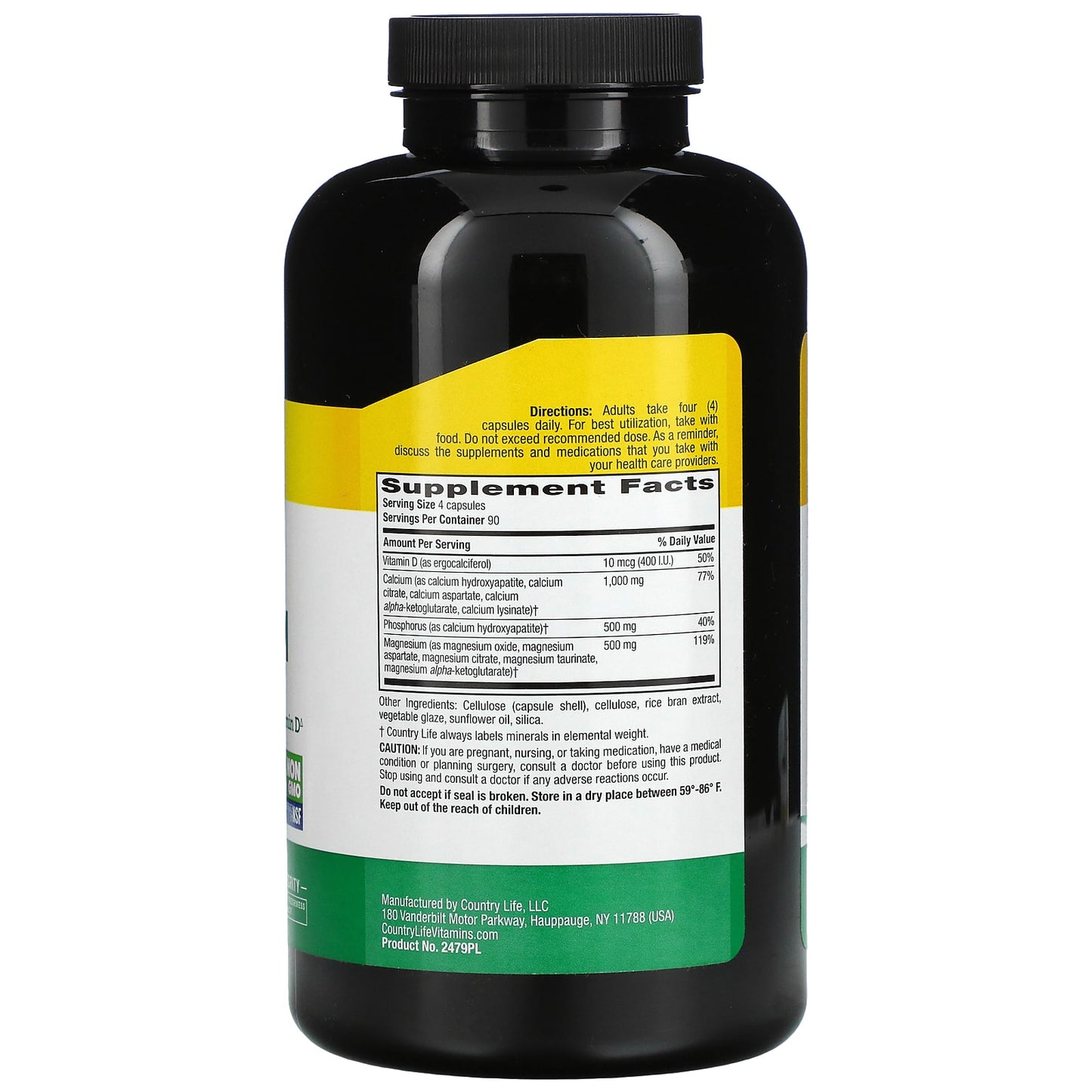 Country Life, Target-Mins Calcium Magnesium with Vitamin D Complex, 360 Vegetarian Capsules UPC 015794024798