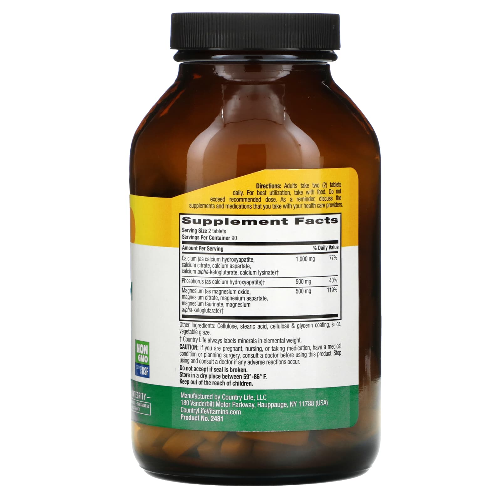 Country Life, Target-Mins, Calcium Magnesium Complex, 180 Tablets UPC 015794024811 | Hilife Vitamins