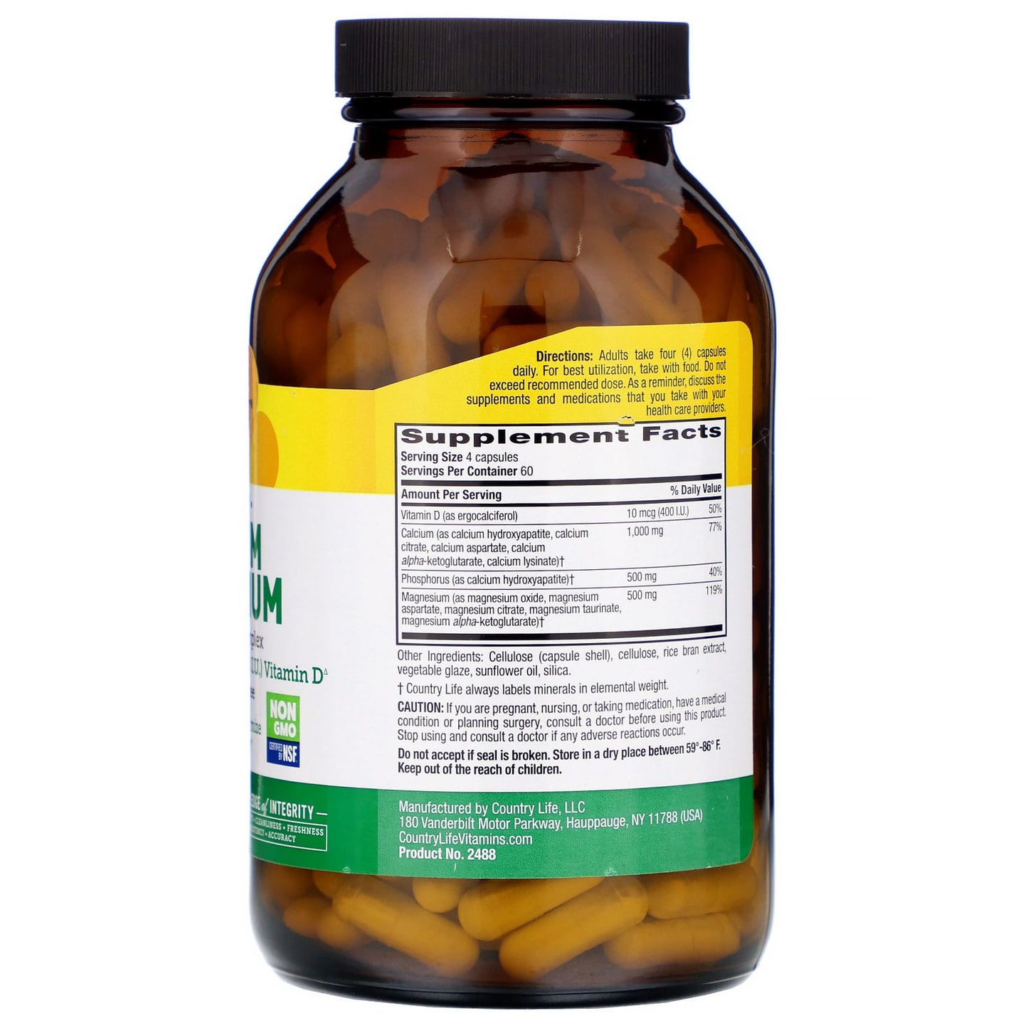 Country Life, Target-Mins, Calcium Magnesium with Vitamin D Complex, 240 Vegetarian Capsules UPC 015794024880