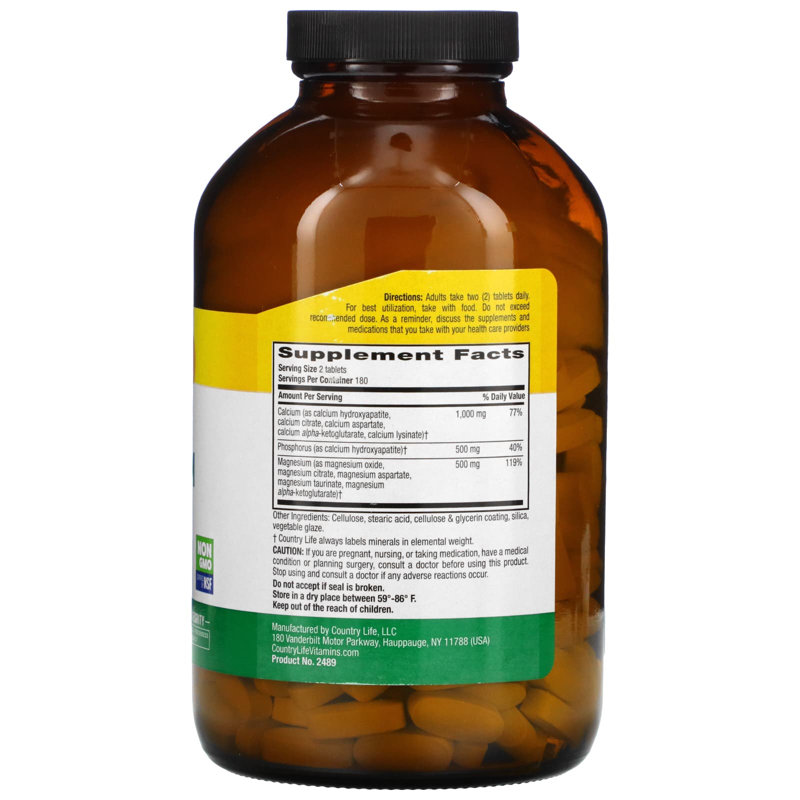 Country Life, Target-Mins Calcium-Magnesium Complex, 360 Tablets UPC 015794024897 | Hilife Vitamins