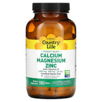 Country Life, Target-Mins Calcium Magnesium Zinc with Vitamin D, 180 Tablets UPC 015794024910 | Hilife Vitamins