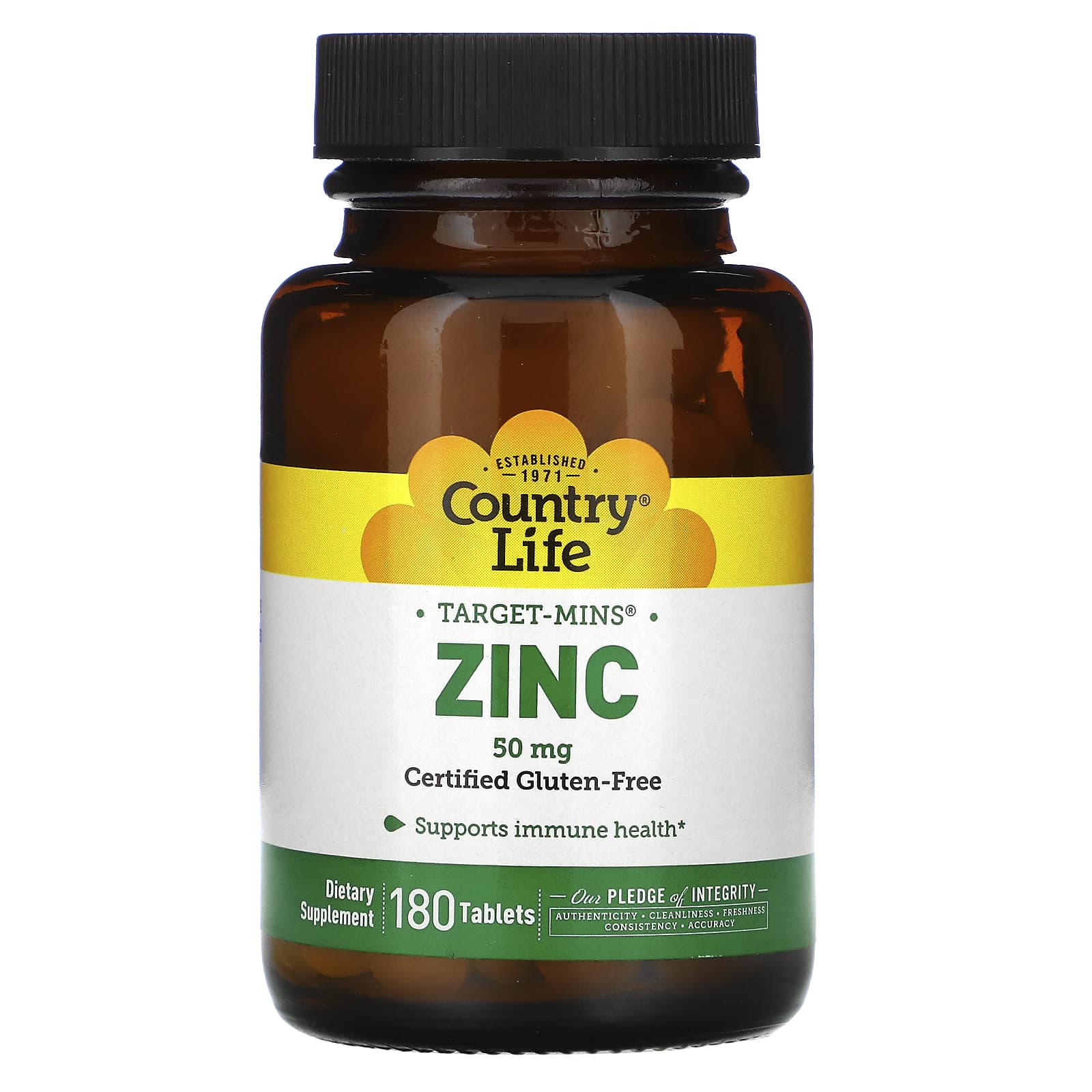 Country Life, Target-Mins Zinc, 50 mg, 180 Tablets UPC 015794025214 | Hilife Vitamins