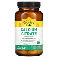 Country Life, Calcium Citrate with Vitamin D, 120 Tablets UPC 015794025559 | Hilife Vitamins