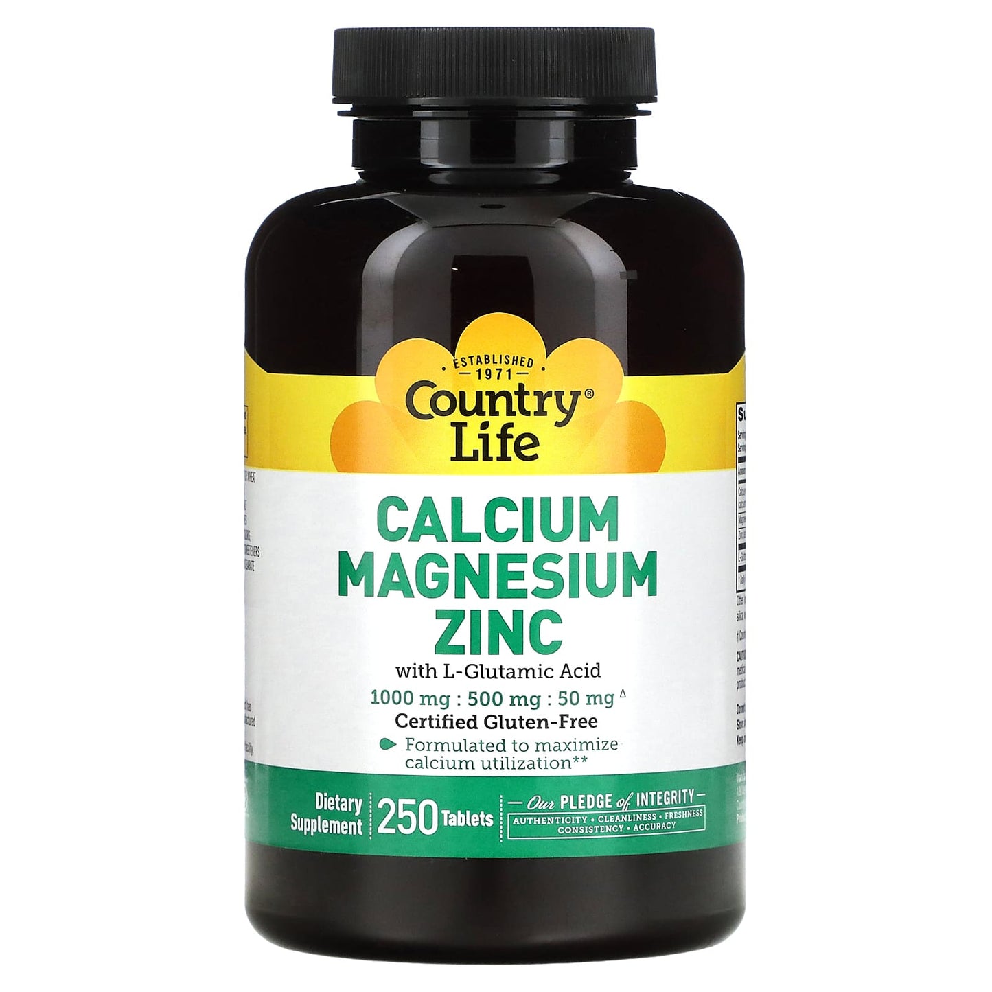 Country Life, Cal-Mag-Zinc, 250 Tablets UPC 015794026044 | Hilife Vitamins
