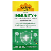 Country Life, Daily, Immunity+, 60 Vegan Capsules UPC 015794030157 | Hilife Vitamins