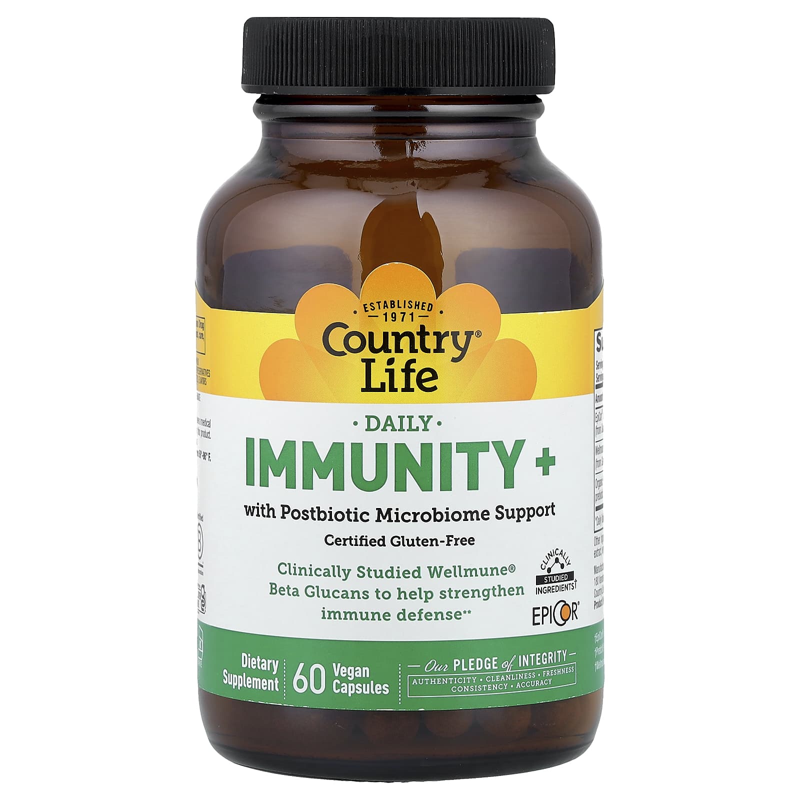 Country Life, Daily, Immunity+, 60 Vegan Capsules UPC 015794030157 | Hilife Vitamins