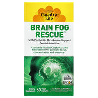 Country Life, Brain Fog Rescue™, 60 Vegan Capsules UPC 015794030218 | Hilife Vitamins