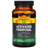 Country Life, Charcoal, 180 Capsules UPC 015794034933 | Hilife Vitamins