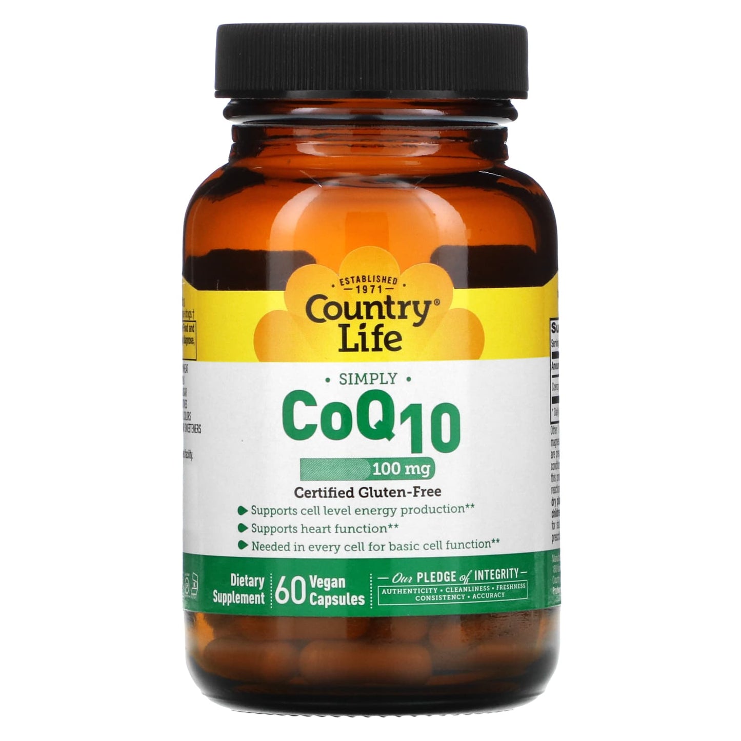 Country Life, CoQ10, 100 mg, 60 Vegetarian Capsules UPC 015794035169 | Hilife Vitamins