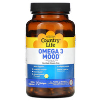 Country Life, Omega 3 Mood, 1,000 mg EPA, Natural Lemon, 90 Softgels UPC 015794041207 | Hilife Vitamins